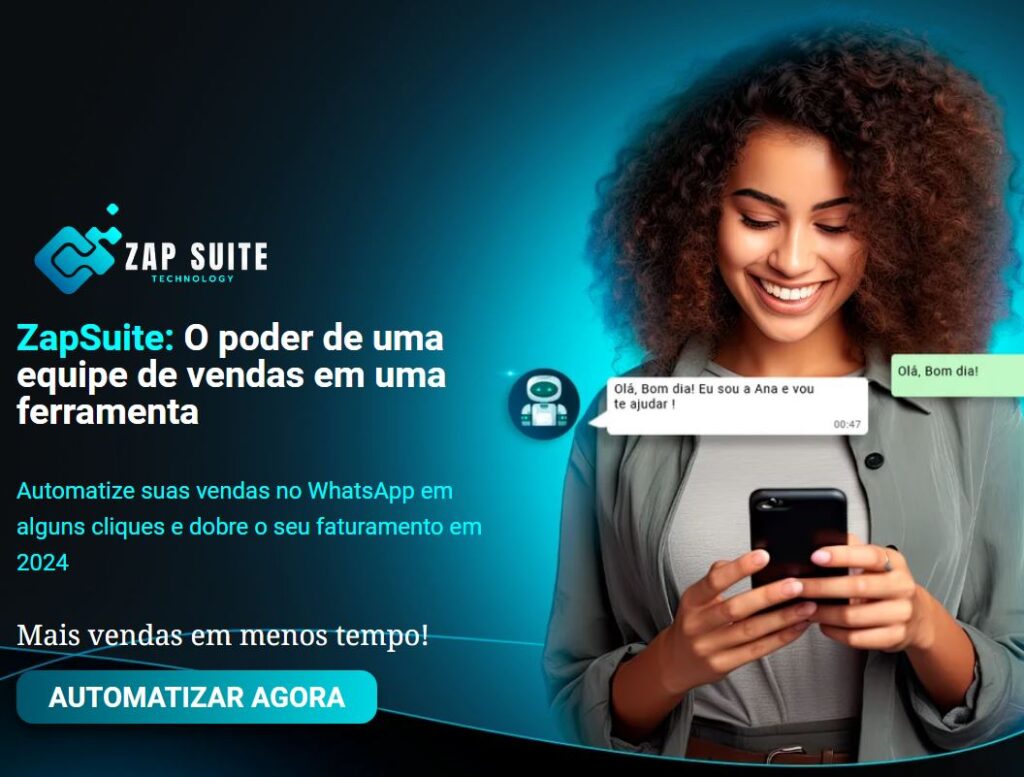 O Zap Suite é a solução perfeita para otimizar o atendimento no WhatsApp. Com uma interface simples e intuitiva, mesmo usuários com pouca experiência em tecnologia podem usá-lo facilmente. Grave, salve funis de vendas e automatize respostas em texto e áudio com um clique. Flexível, respeita os intervalos definidos pelo usuário. Ideal para pequenos empresários em busca de eficiência e empreendedores digitais que trabalham com WhatsApp. Versátil e acessível, o Zap Suite é a chave para um atendimento consistente e operações otimizadas.