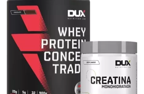 Whey Protein Dux Nutrition 900g + Creatina 300g 100% Pura